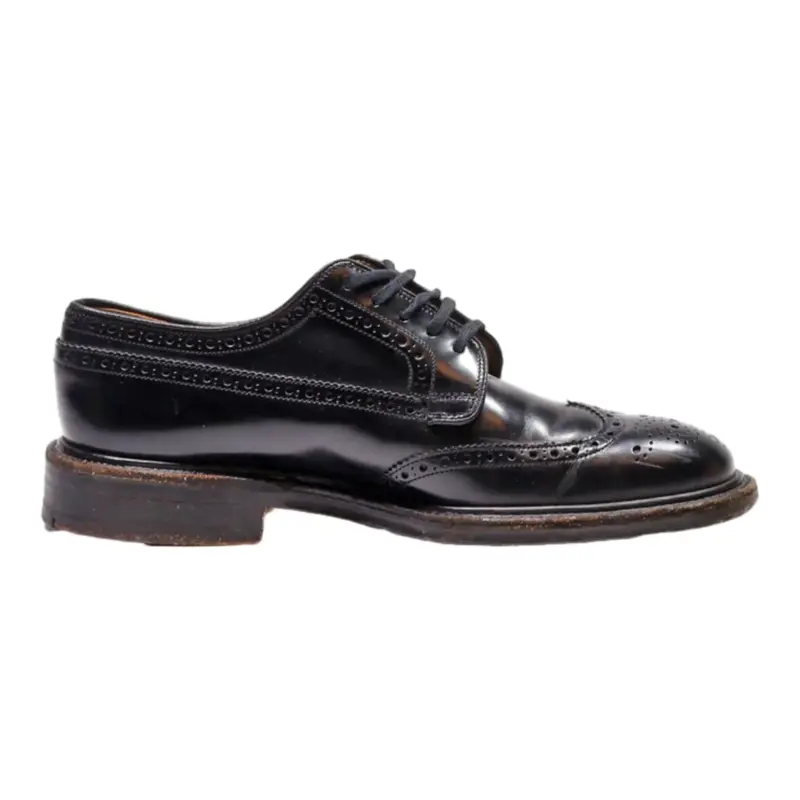 CHURCH'S Brogue Shoes Black Leather Mens UK 7
