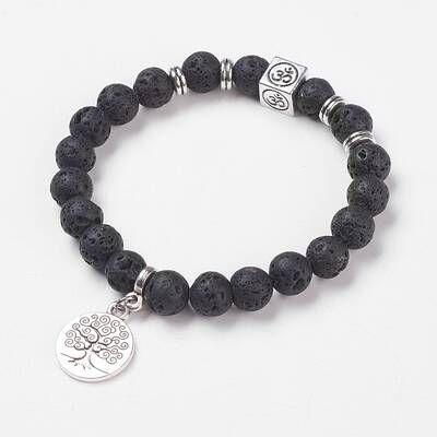 Natural Lava Rock Stretch Bracelets