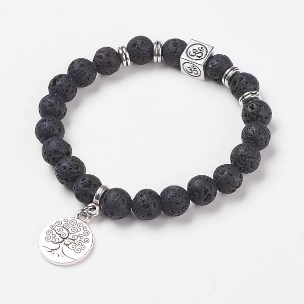Natural Lava Rock Stretch Bracelets