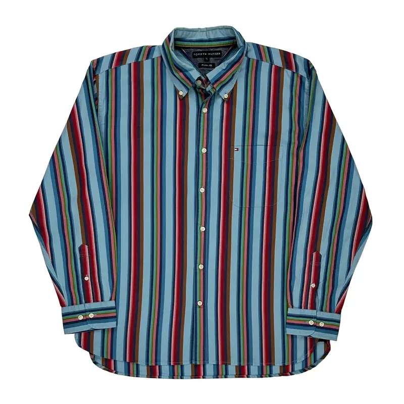 Tommy Hilfiger Striped Shirt - XL Multicoloured Cotton