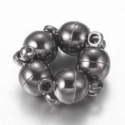Round Brass Magnetic Clasps with Loops