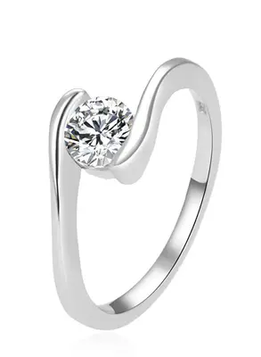 Beneto Elegant silver ring with clear zirconia AGG367 - Circuit: 56 mm