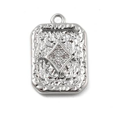 Brass Micro Pave Cubic Zirconia Pendants
