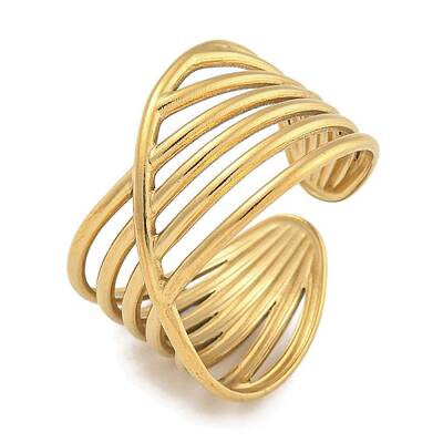 304 Stainless Steel Open Cuff Ring for Women