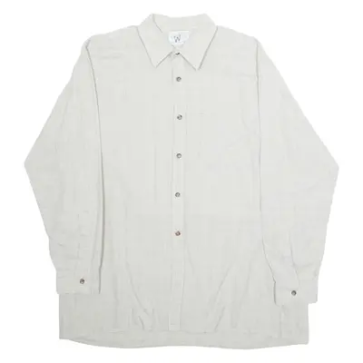 CAMPIONE Mens Shirt Beige Check Long Sleeve M