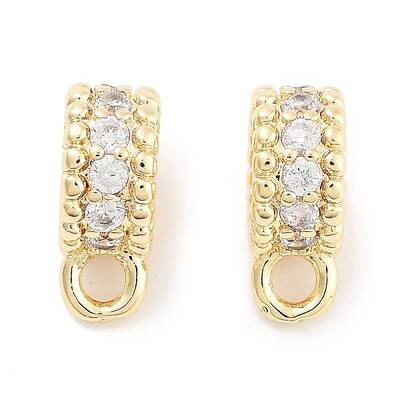 Brass with Cubic Zirconia Tube Bails
