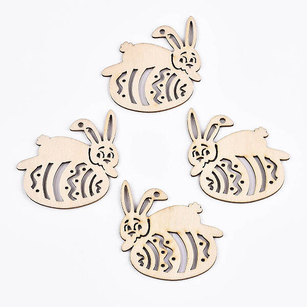 Undyed Natural Wooden Big Pendants