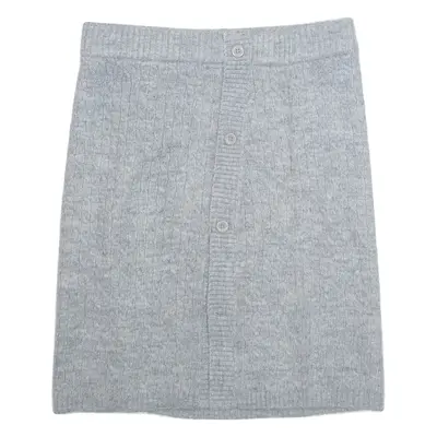 BENETTON Girls Straight Skirt Grey Knee Length 12-13Y