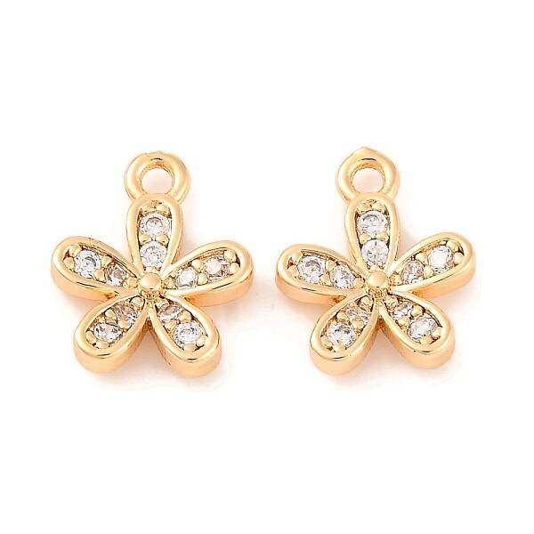 Brass Micro Pave Clear Cubic Zirconia Pendants