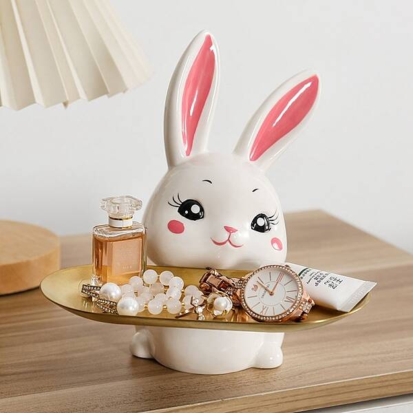 Ceramic Rabbit Tray Figurines