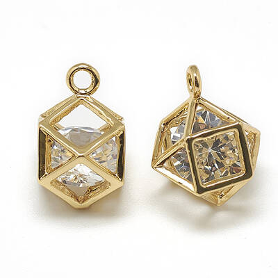 Brass Cubic Zirconia Charms