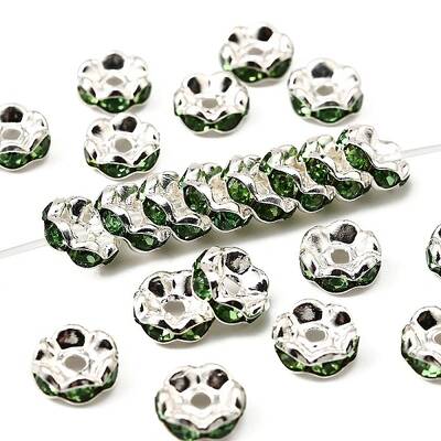 Brass Grade A Rhinestone Spacer Beads