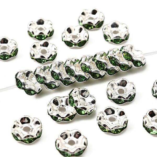 Brass Grade A Rhinestone Spacer Beads