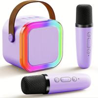 Mini Karaoke Machine for Kids Adults, Portable Bluetooth Speaker with 2 Wireless Microphones,Toys Birthday Gifts for Girls Ag...
