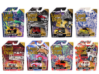 Liquid Death 2026 Series 1 Set of 8 Pieces Diecast Model Cars by CarTuned