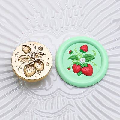 Golden Tone Round Wax Seal Brass Stamp Heads