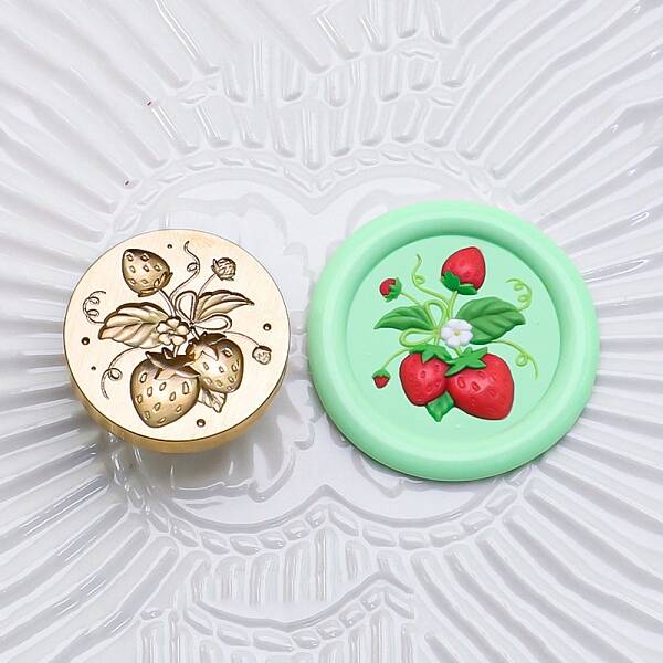 Golden Tone Round Wax Seal Brass Stamp Heads