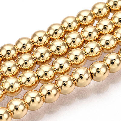 Electroplate Non-magnetic Synthetic Hematite Bead Strands