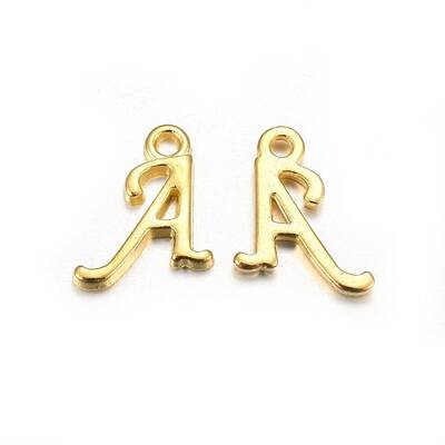 Golden Plated Alloy Letter Pendants