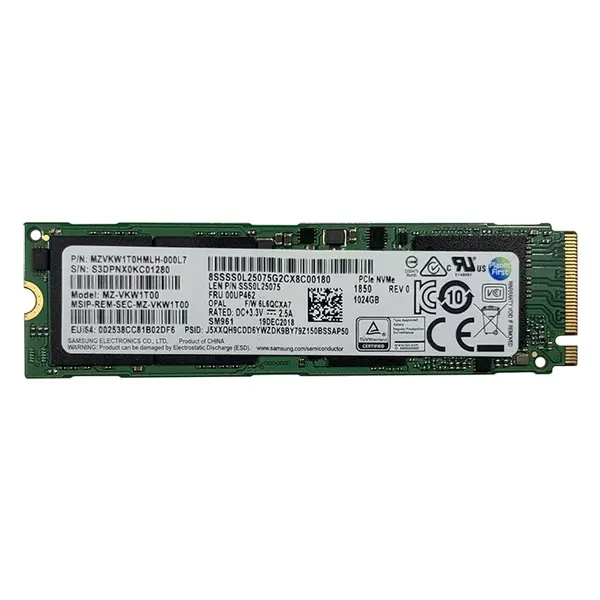MZ-VKW1T00 Samsung SM961 Series 1TB Multi-Level Cell PCI Express NVMe 3.0 x4 M.2 2280 Solid State Drive