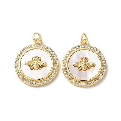 Brass Micro Pave Clear Cubic Zirconia Pendants