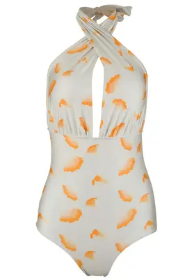 Fernande Halter One Piece Swimsuit in Ginkgo Ivory | Size: Small