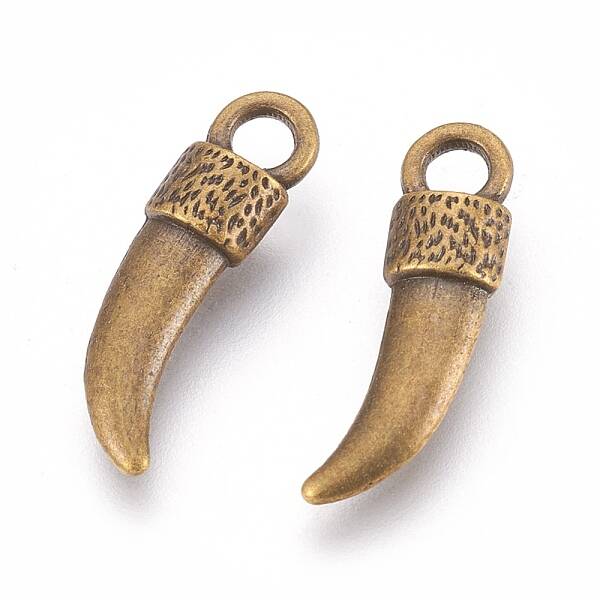 Tibetan Style Alloy Italian Horn Pendants