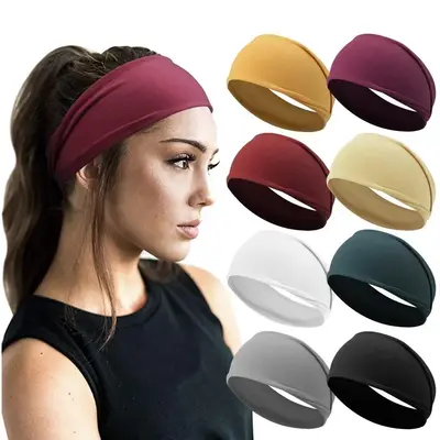 3pcs Solid Color Sports Headband, Sweat Absorbing Elastic Hair Band for Running Yoga Exercise Fitness, Gym Accessories Valent...