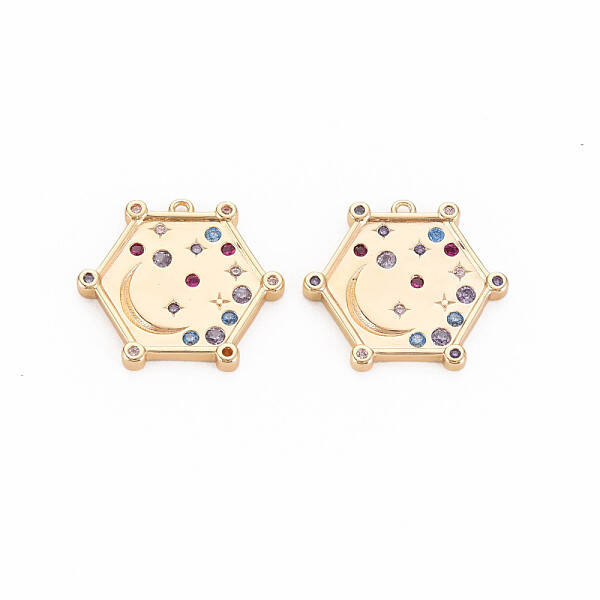 Brass Micro Pave Cubic Zirconia Pendants