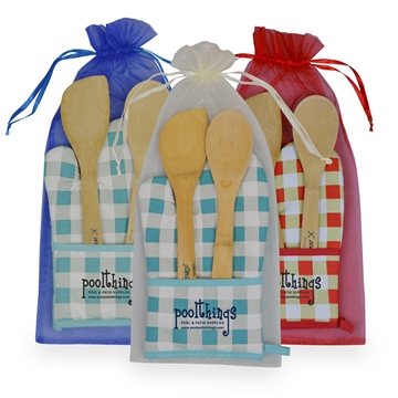 50 Custom Chef's Pocket Oven Mitt Bamboo Combo - Kitchen Set