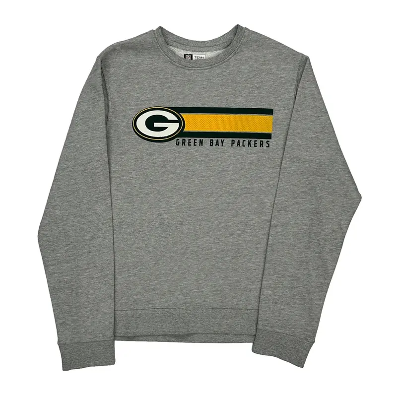 Green Bay Packers N.F.L. Team Apparel Nfl Sweatshirt - Small Grey Cotton Blend