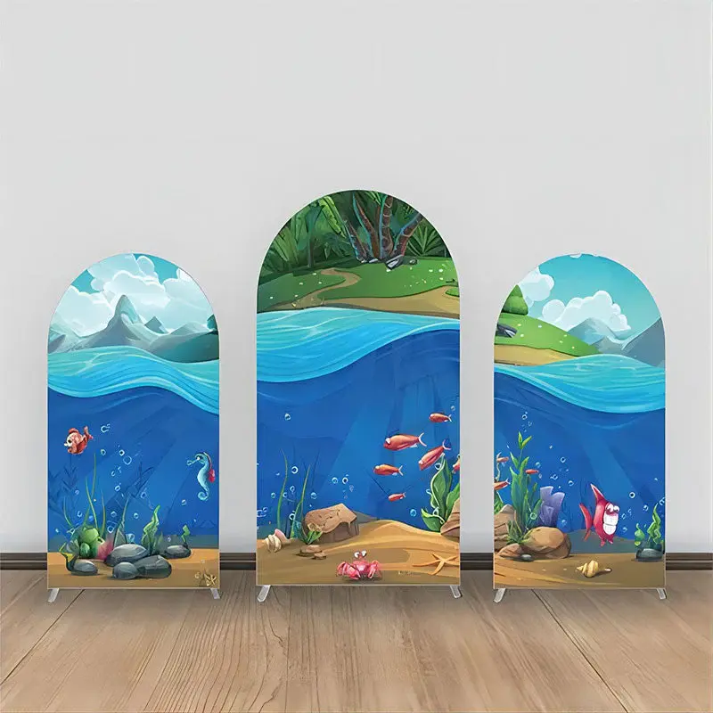 Undersea Benthos Fish Cloud Grass Arch Backdrop Kit - Aperturee