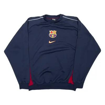 NIKE Barcelona FC Football Mens Sweatshirt Blue M