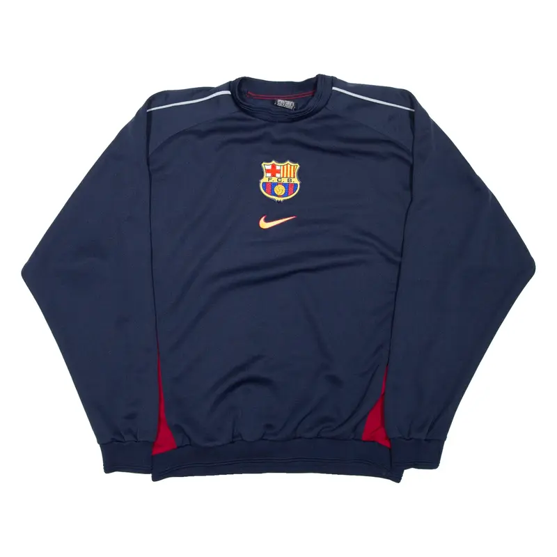 NIKE Barcelona FC Football Mens Sweatshirt Blue M