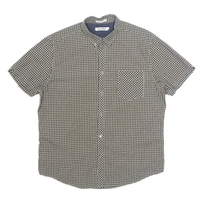 BEN SHERMAN Mens Shirt Black Gingham 2XL