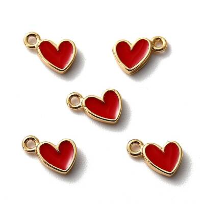 10Pcs Brass Enamel Pendants