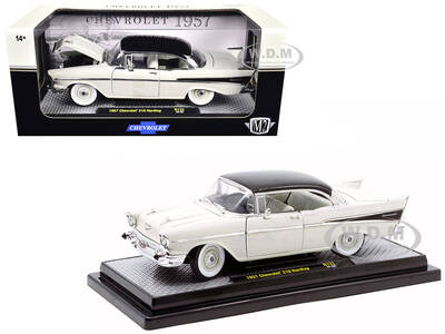 1957 Chevrolet 210 Hardtop White with a Black Top and White and Black Interior Limited Edition to 6650 pieces Worldwide 1/24 ...