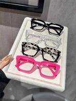 Unisex Simple Style Plain Color Eyeglasses, Clear Eyeglasses, Stylish Square Frames, Trendy Casual Glasses Eyeglasses for Eve...