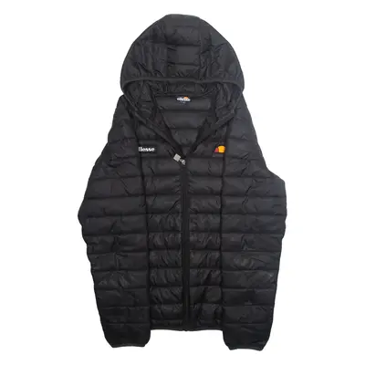 ELLESSE Mens Puffer Coat Black Hooded M