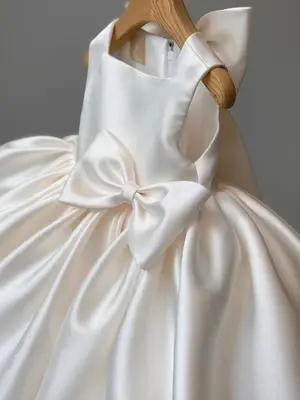 Toddler Girl's Bow Decor Sweater Dress, Elegant Sleeveless A Line Dress for Party Wedding Guest, Kids Clothes for All Seasons...