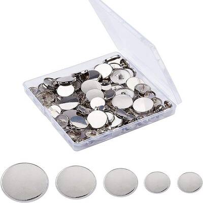 OLYCRAFT 100pcs Alloy Shank Buttons Metal Flat Buttons 5 Sizes Round Sewing Buttons for Sewing DIY Crafts and Jewelry Making ...