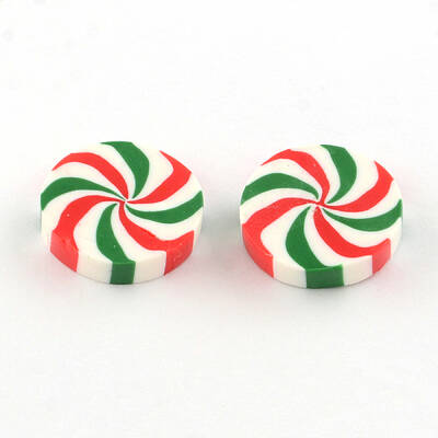 Flat Round Handmade Polymer Clay Cabochons