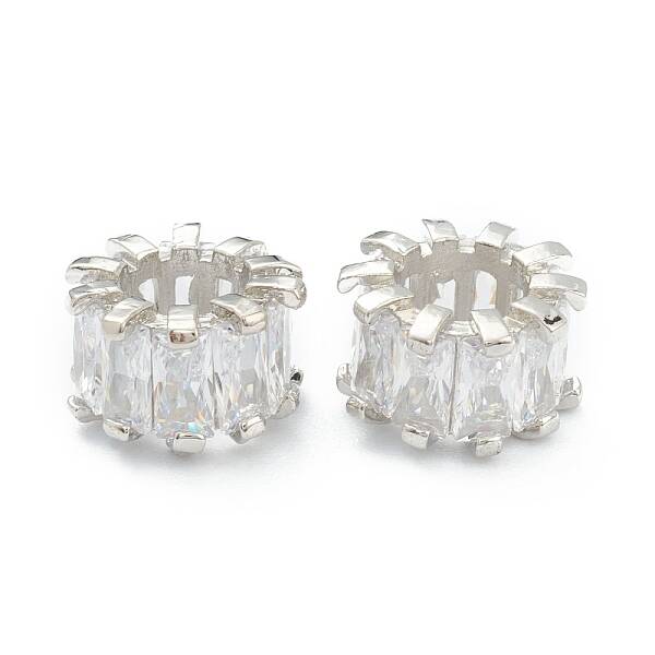 Brass Clear Cubic Zirconia Beads