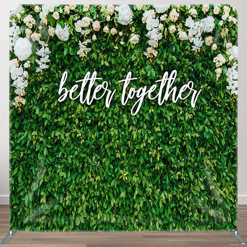 Aperturee Better Together Leaves Fabric Backdrop Cover for Birthday - Aperturee