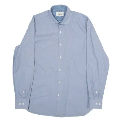 TED BAKER Mens Plain Shirt Blue Long Sleeve M