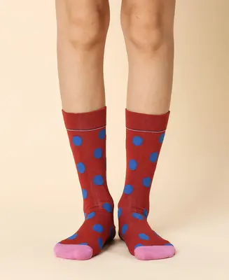 Women's Polka Dot Socks - Cherry Blue