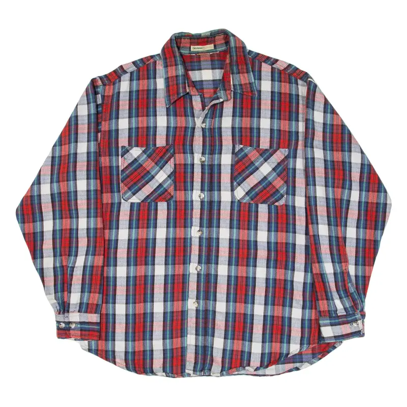 BIG MAC Mens Flannel Shirt Red Check Long Sleeve XL