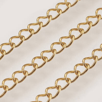 Ion Plating(IP) Handmade 304 Stainless Steel Curb Chains