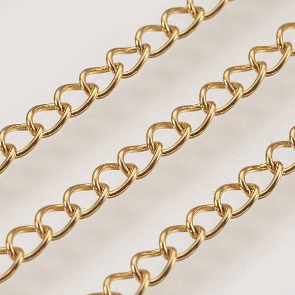 Ion Plating(IP) Handmade 304 Stainless Steel Curb Chains