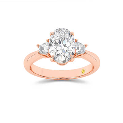 Nova Three Stone Oval Lab Grown Diamond Engagement Ring | 18K Rose Gold 3 1/3 CT. TW.